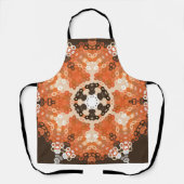 Hex Mandala Sinaasappel wit en bruin Schort (Voorkant)