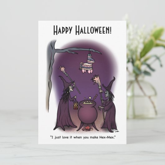 Hex Mex Halloween Vakantie Plat Kaart (Staand voorkant)