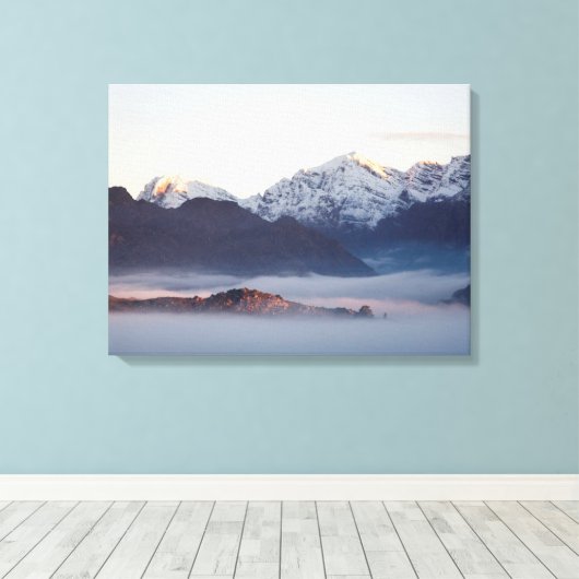 Hex River Mountains op zonsondergang, Westerne Kaa Canvas Afdruk (Insitu (Houten vloer))