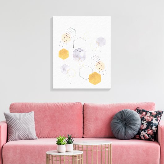 Hex Scatter Canvas Afdruk (Insitu (Woonkamer))