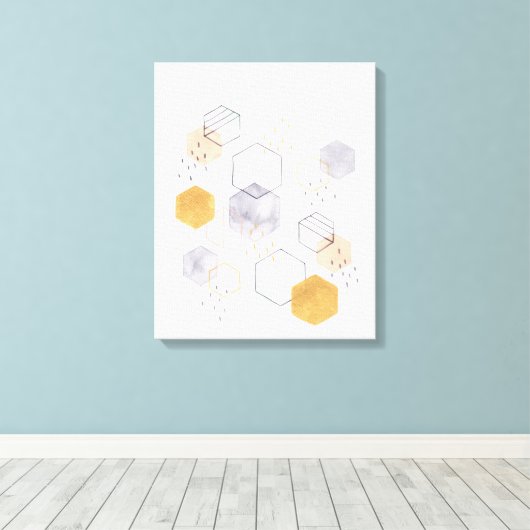 Hex Scatter Canvas Afdruk (Insitu (Houten vloer))