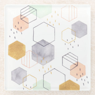 Hex Scatter Glazen Onderzetter