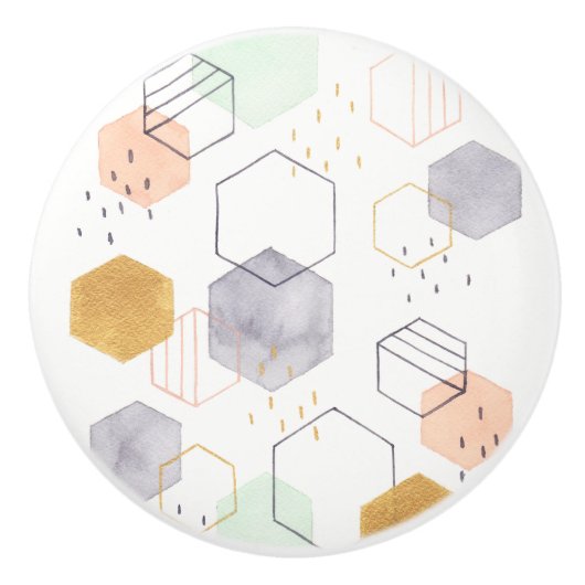 Hex Scatter Keramische Knop (Voorkant)