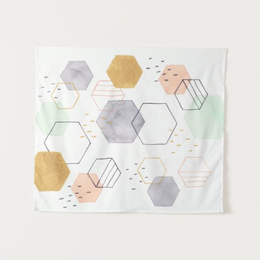 Hex Scatter Wandkleed (Voorkant (horizontaal))