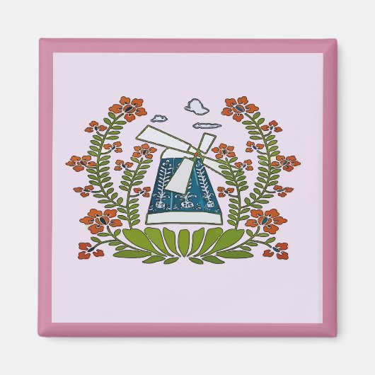 Hex Sign, Pennsylvania Dutch, Windmill Magneet (Voorkant)