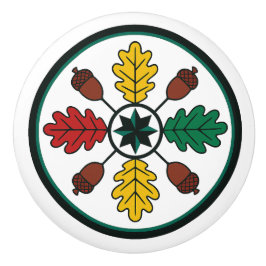 Hex Sign Pennsylvania Nederlandse eikenblad kerami Keramische Knop