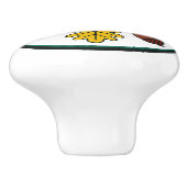 Hex Sign Pennsylvania Nederlandse eikenblad kerami Keramische Knop (Zijkant)