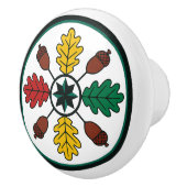 Hex Sign Pennsylvania Nederlandse eikenblad kerami Keramische Knop (Rechts)