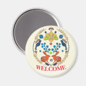 Hex Sign Polish Welcome Rabbit Magneet (Voorkant / Achterkant)