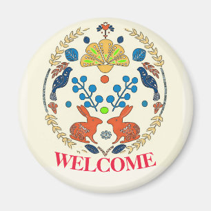 Hex Sign Polish Welcome Rabbit Magneet