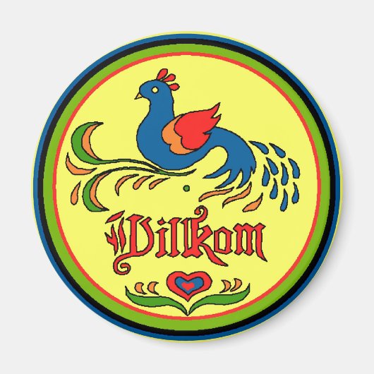 Hex Sign Welcome Bird Magneet (Voorkant)