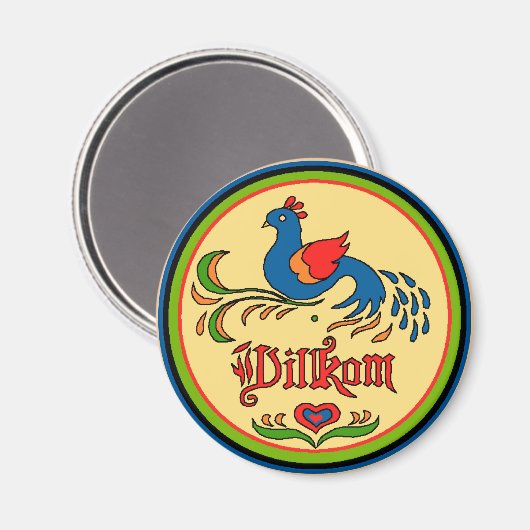 Hex Sign Welcome Bird Magneet (Voorkant / Achterkant)