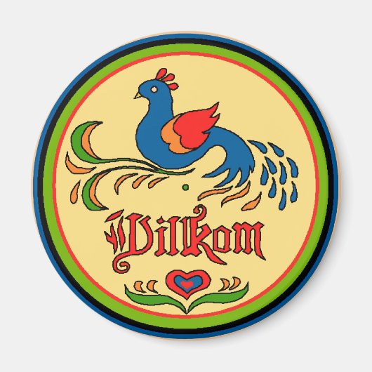 Hex Sign Welcome Bird Magneet (Voorkant)