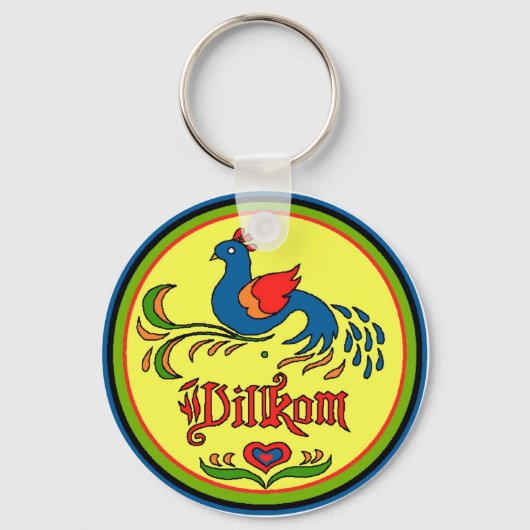 Hex Sign Welcome Bird Sleutelhanger (Voorkant)