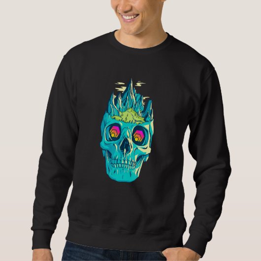 Hex Skull Art Crypto Trader Grunge Cool Stake Cryp Trui (Voorkant)
