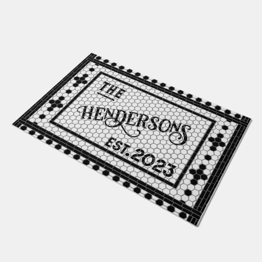 Hex Tegel Afdrukken Aangepaste kleuromte Deurmat (Schuin)