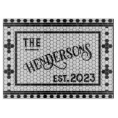 Hex Tegel Afdrukken Persoonlijk Glass Cutting Boar Snijplank (Voorkant)