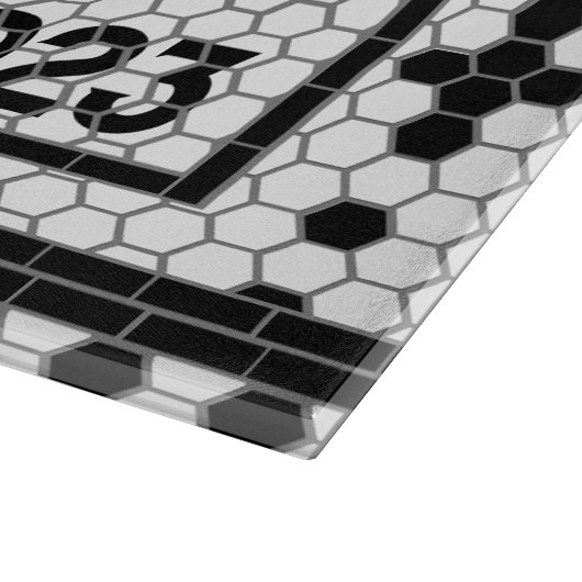 Hex Tegel Afdrukken Persoonlijk Glass Cutting Boar Snijplank (Hoek)