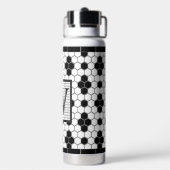 Hex Tegel Afdrukmonogram reismuis Waterfles (Achterkant)