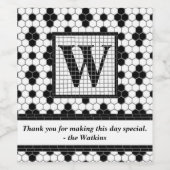 Hex Tegel Afdrukmonogram Wijnlabel Wijn Etiket (Enkel label)