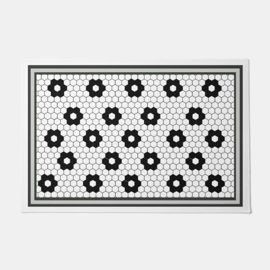 Hex tegel design groen grijs deurmat (Voorkant)