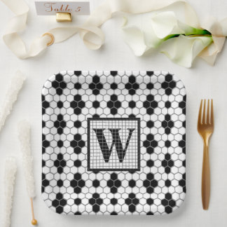Hex Tegel Print Monogram Bord