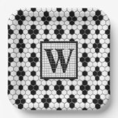 Hex Tegel Print Monogram Bord (Voorkant)