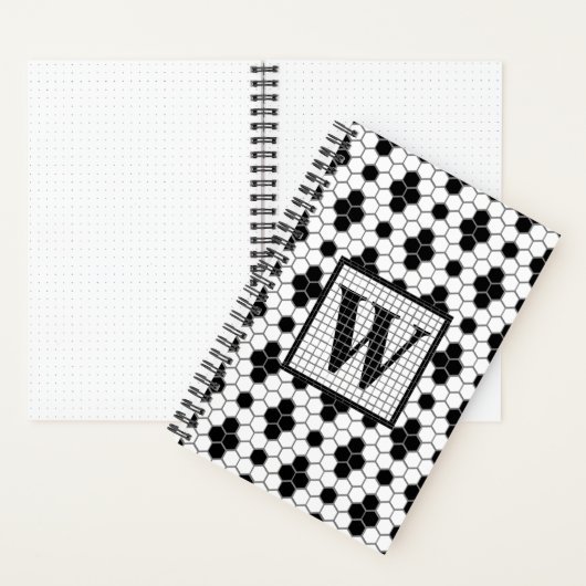 Hex Tegel Print Monogram Bullet Journal Notitieboe Notitieboek (Binnen)