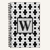 Hex Tegel Print Monogram Bullet Journal Notitieboe Notitieboek (Voorkant)