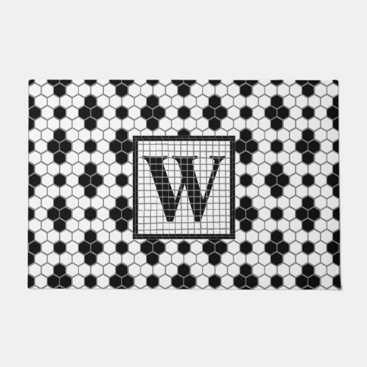 Hex Tegel Print Monogram Deurmat (Voorkant)