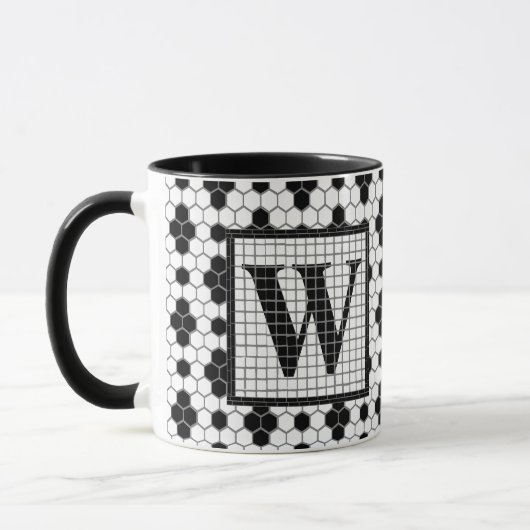 Hex Tegel Print Monogram Mok (Links)