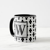 Hex Tegel Print Monogram Mok (Voorkant links)