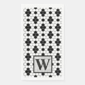 Hex Tegel Print Monogram Napkin Servet (Voorkant)