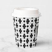 Hex Tegel Print Monogram Paper Cup Papieren Bekers (Rechts)