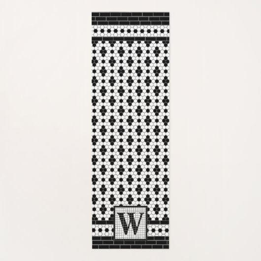 Hex Tegel Print Monogram Yogamat (Voorkant)