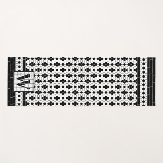 Hex Tegel Print Monogram Yogamat (Voorkant (horizontaal))