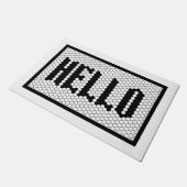 Hex tegel zwart-wit modern hallo design deurmat (Schuin)