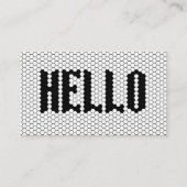 Hex tegel zwart-wit modern hallo design light visitekaartje (Voorkant)