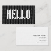 Hex tegel zwart-wit modern hallo design visitekaartje (Voorkant / Achterkant)