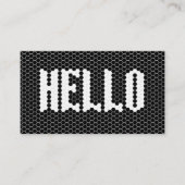 Hex tegel zwart-wit modern hallo design visitekaartje (Voorkant)