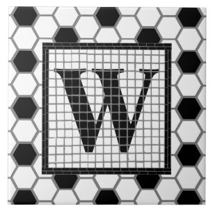 Hex tegelprint monogram tegeltje