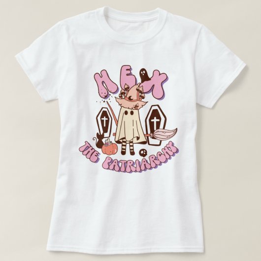 Hex The Patriarchy, Groovy Witch Halloween T-Shirt (Design voorkant)