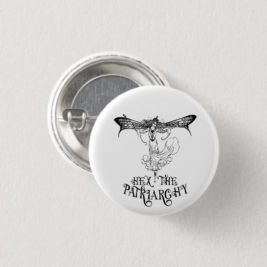 Hex the Patriarchy Witchy Ronde Button 3,2 Cm (Voorkant /achterkant)
