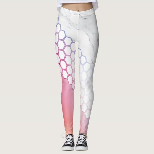 Hex Waterverf Marble Sport Leggings (Voorkant)