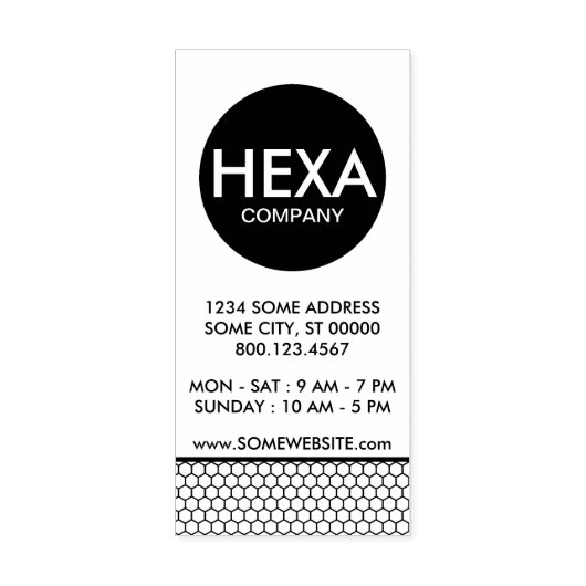 HEXA Company visitekaartje Rubberstempel (Afrduk)