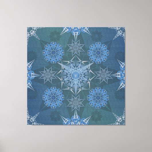 Hexa driehoeken yantra bloemblaadjes inscriptie canvas afdruk (Voorkant)