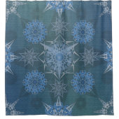 Hexa driehoeken yantra bloemblaadjes inscriptie douchegordijn (Voorkant)