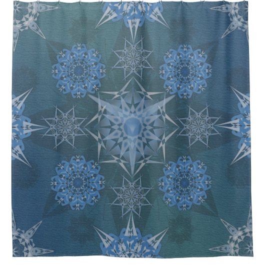 Hexa driehoeken yantra bloemblaadjes inscriptie douchegordijn (Voorkant)