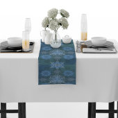 Hexa driehoeken yantra bloemblaadjes inscriptie lange tafelloper