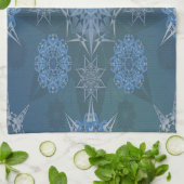 Hexa driehoeken yantra bloemblaadjes inscriptie theedoek (Gevouwen)